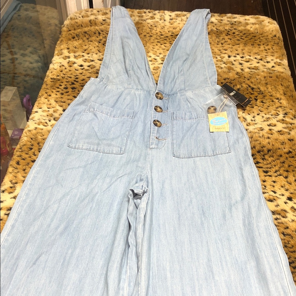 Forever 21 Light Blue Denim Jumpsuit
